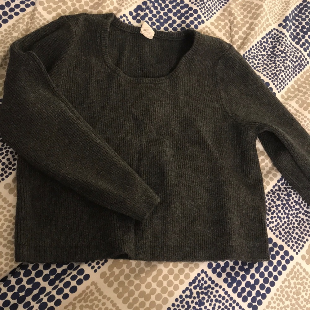 Gray Crop Top Sweater